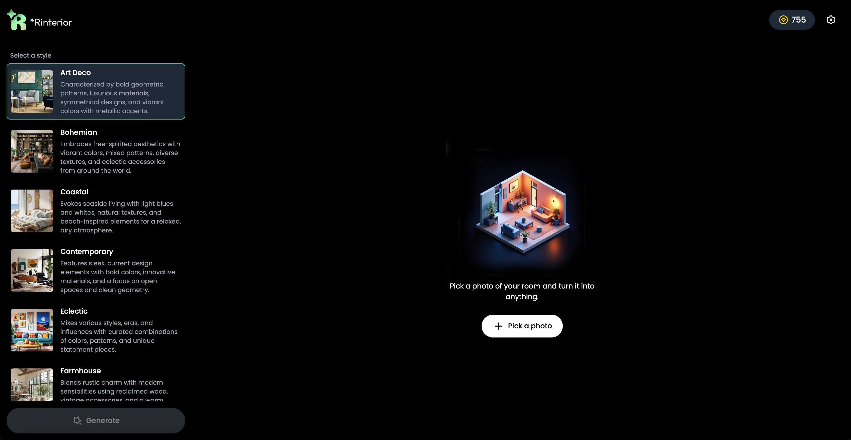 Device with Rinterior AI
